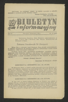 Biuletyn Informacyjny. R.6, nr 15 (13 kwietnia 1944) = nr 222