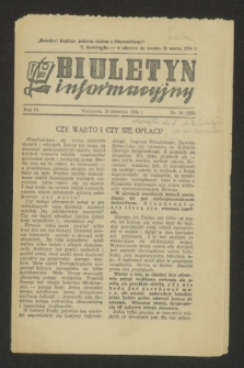 Biuletyn Informacyjny. R.6, nr 16 (20 kwietnia 1944) = nr 223