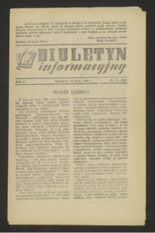 Biuletyn Informacyjny. R.6, nr 21 (25 maja 1944) = nr 228