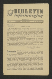 Biuletyn Informacyjny. R.6, nr 22/23 (8 czerwca 1944) = nr 229/230