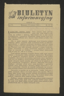 Biuletyn Informacyjny. R.6, nr 25 (22 czerwca 1944) = nr 232