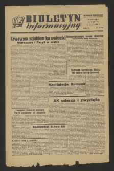 Biuletyn Informacyjny : wydanie codzienne. R.6, nr 61 (24 sierpnia 1944) = nr 269