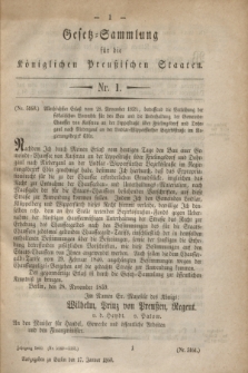 Gesetz-Sammlung für die Königlichen Preußischen Staaten. 1860, Nr. 1 (17 Januar)