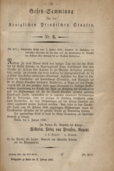 Gesetz-Sammlung für die Königlichen Preußischen Staaten. 1860, Nr. 6 (27 Februar)