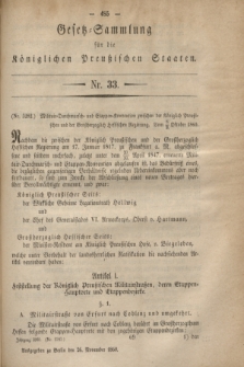 Gesetz-Sammlung für die Königlichen Preußischen Staaten. 1860, Nr. 33 (26 November)