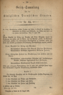 Gesetz-Sammlung für die Königlichen Preußischen Staaten. 1868, Nr. 55 (22 August)
