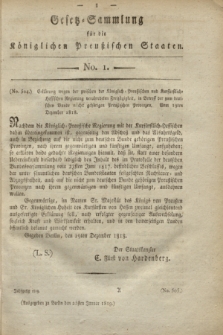 Gesetz-Sammlung für die Königlichen Preußischen Staaten. 1819, No. 1 (25 Januar)