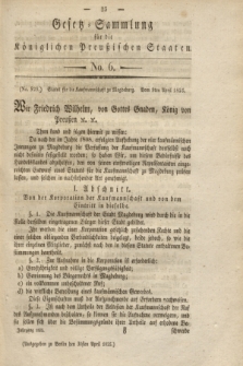 Gesetz-Sammlung für die Königlichen Preußischen Staaten. 1825, No. 6 (30 April)