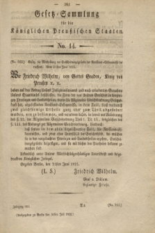 Gesetz-Sammlung für die Königlichen Preußischen Staaten. 1825, No. 14 (30 Juli) + wkładka