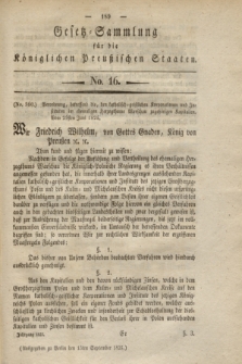 Gesetz-Sammlung für die Königlichen Preußischen Staaten. 1825, No. 16 (14 September)