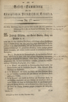 Gesetz-Sammlung für die Königlichen Preußischen Staaten. 1825, No. 17 (20 September)