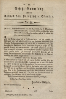 Gesetz-Sammlung für die Königlichen Preußischen Staaten. 1825, No. 18 (6 Oktober)
