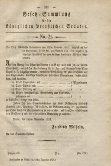 Gesetz-Sammlung für die Königlichen Preußischen Staaten. 1825, No. 21 (27 Dezember)