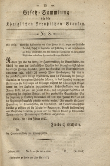 Gesetz-Sammlung für die Königlichen Preußischen Staaten. 1827, No. 8 (15 Mai)
