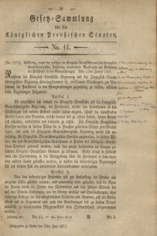 Gesetz-Sammlung für die Königlichen Preußischen Staaten. 1827, No. 11 (27 Juni) + wkładka