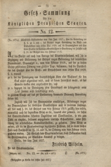 Gesetz-Sammlung für die Königlichen Preußischen Staaten. 1827, No. 12 (20 Juli)