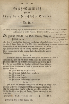 Gesetz-Sammlung für die Königlichen Preußischen Staaten. 1827, No. 16 (25 September)