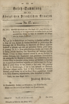 Gesetz-Sammlung für die Königlichen Preußischen Staaten. 1827, No. 17 (1 October)