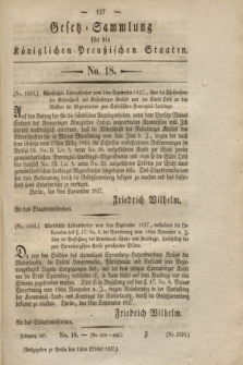 Gesetz-Sammlung für die Königlichen Preußischen Staaten. 1827, No. 18 (16 October)