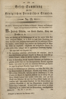 Gesetz-Sammlung für die Königlichen Preußischen Staaten. 1827, No. 19 (6 November)