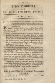 Gesetz-Sammlung für die Königlichen Preußischen Staaten. 1828, No. 4 (24 März)
