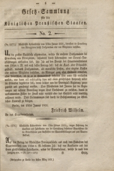 Gesetz-Sammlung für die Königlichen Preußischen Staaten. 1831, No. 2 (26 März)