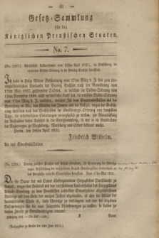 Gesetz-Sammlung für die Königlichen Preußischen Staaten. 1831, No. 7 (6 Juni)