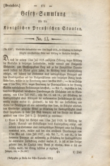 Gesetz-Sammlung für die Königlichen Preußischen Staaten. 1831, No. 13 (24 September)