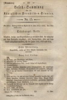 Gesetz-Sammlung für die Königlichen Preußischen Staaten. 1831, No. 15 (7 November)