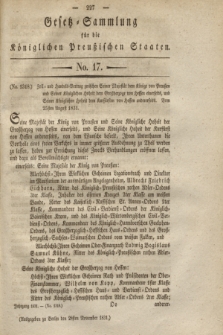 Gesetz-Sammlung für die Königlichen Preußischen Staaten. 1831, No. 17 (28 November)