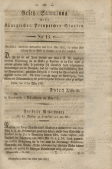 Gesetz-Sammlung für die Königlichen Preußischen Staaten. 1832, No. 13 (30 Juni)