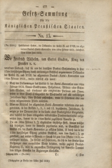 Gesetz-Sammlung für die Königlichen Preußischen Staaten. 1832, No. 15 (23 Juli)