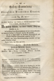 Gesetz-Sammlung für die Königlichen Preußischen Staaten. 1832, No. 19 (11 September)