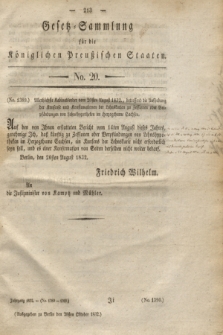 Gesetz-Sammlung für die Königlichen Preußischen Staaten. 1832, No. 20 (20 October)