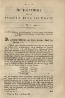 Gesetz-Sammlung für die Königlichen Preußischen Staaten. 1854, Nr. 1 (16 Januar)