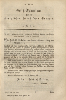 Gesetz-Sammlung für die Königlichen Preußischen Staaten. 1854, Nr. 3 (2 Februar)