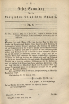 Gesetz-Sammlung für die Königlichen Preußischen Staaten. 1854, Nr. 6 (4 März) + wkładka