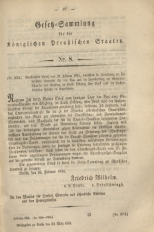 Gesetz-Sammlung für die Königlichen Preußischen Staaten. 1854, Nr. 8 (30 März)