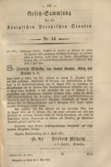 Gesetz-Sammlung für die Königlichen Preußischen Staaten. 1854, Nr. 14 (4 Mai)
