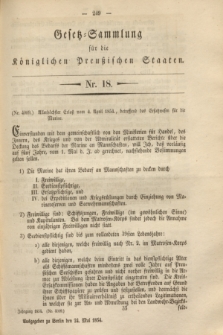 Gesetz-Sammlung für die Königlichen Preußischen Staaten. 1854, Nr. 18 (24 Mai)