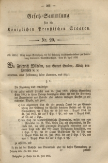 Gesetz-Sammlung für die Königlichen Preußischen Staaten. 1854, Nr. 20 (16 Juni)
