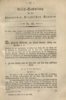 Gesetz-Sammlung für die Königlichen Preußischen Staaten. 1854, Nr. 21 (19 Juni)