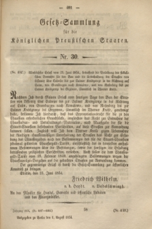 Gesetz-Sammlung für die Königlichen Preußischen Staaten. 1854, Nr. 30 (1 August)