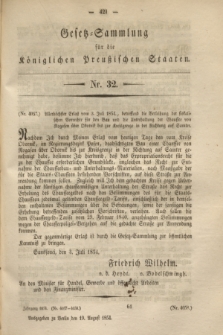 Gesetz-Sammlung für die Königlichen Preußischen Staaten. 1854, Nr. 32 (19 August)