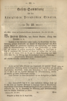 Gesetz-Sammlung für die Königlichen Preußischen Staaten. 1854, Nr. 33 (22 August)