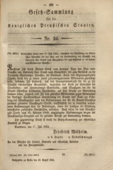 Gesetz-Sammlung für die Königlichen Preußischen Staaten. 1854, Nr. 34 (30 August)