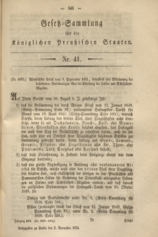 Gesetz-Sammlung für die Königlichen Preußischen Staaten. 1854, Nr. 41 (3 November)