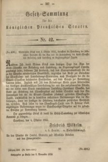Gesetz-Sammlung für die Königlichen Preußischen Staaten. 1854, Nr. 42 (9 November)