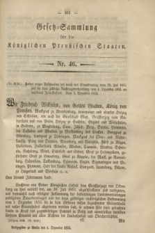 Gesetz-Sammlung für die Königlichen Preußischen Staaten. 1854, Nr. 46 (4 Dezember)