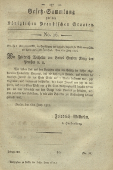 Gesetz-Sammlung für die Königlichen Preußischen Staaten. 1811, No. 16 (6 Juni)